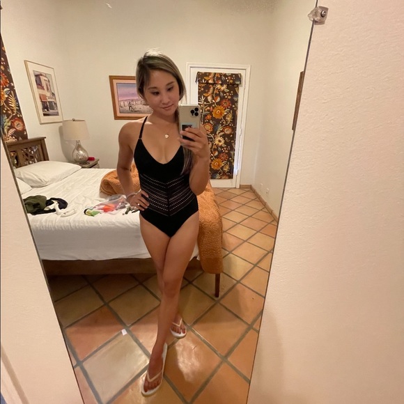 Robin Piccone Crochet One-Piece Swimsuit - Picture 1 of 8